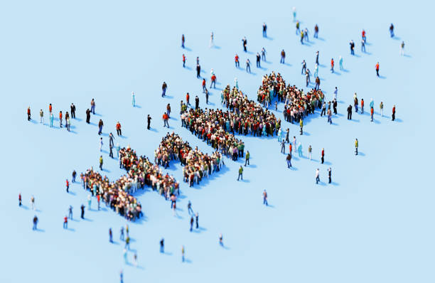 istock Human Crowd Forming H1N1 On Blue Background 1809758339