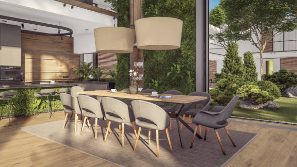 istock 3d rendering of expensive cozy interior with green walls in night 1809774756