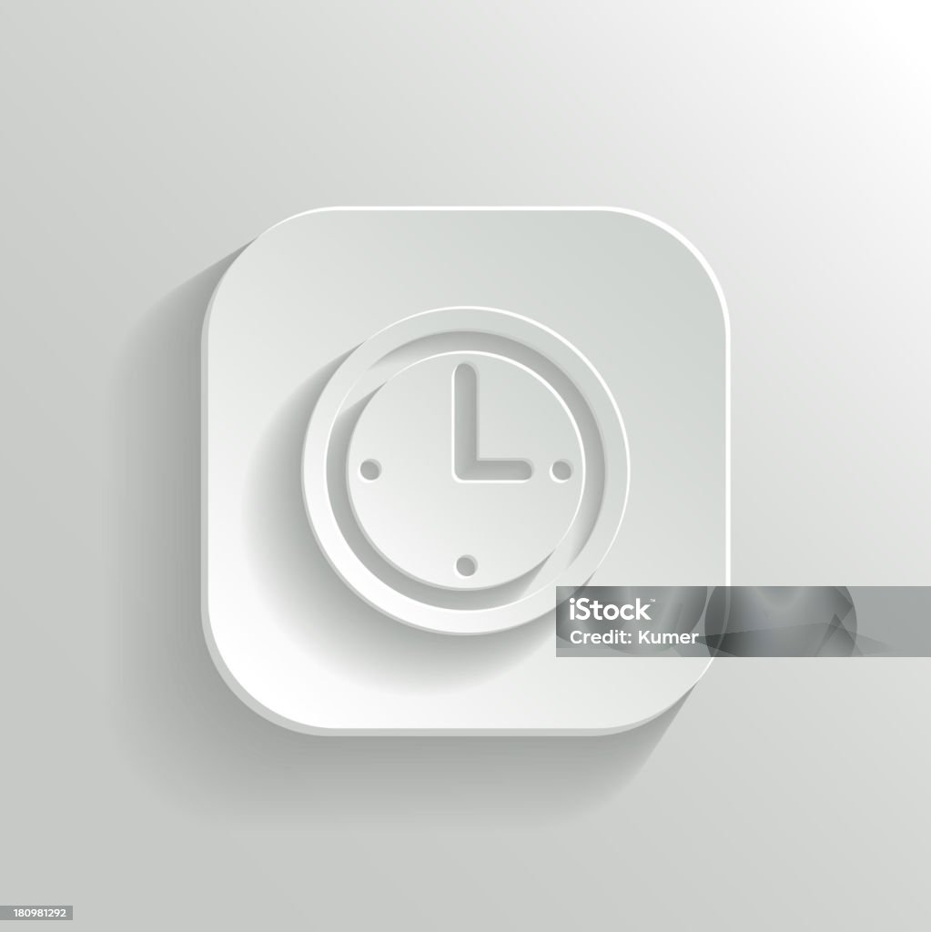 Icono de reloj de vector blanco botón de la aplicación - arte vectorial de Abstracto libre de derechos