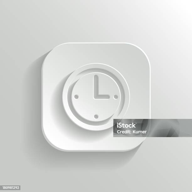 Часы Iconвектор Белый App Кнопка — стоковая векторная графика и другие изображения на тему Абстрактный - Абстрактный, Без людей, Белый