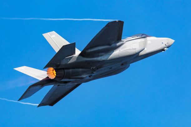 istock US Air Force USAF Lockheed F-35 Lightning II stealth fighter jet plane flying. Aviation and military aircraft. 1809815009