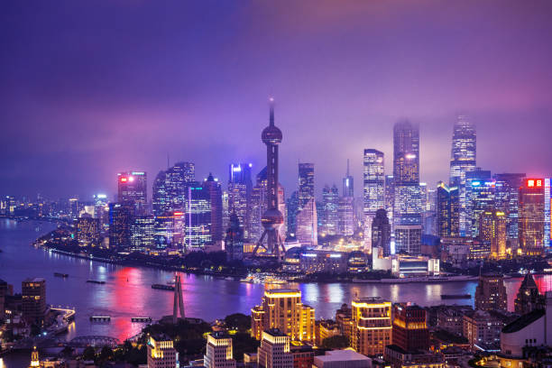 Shanghai beautiful skyline at night, China