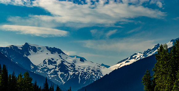 Views along roadside HWY 1 Glacier National Park British Columbia Canada