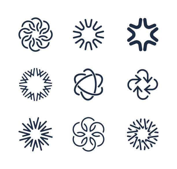 Logo Elements Design Vector illustration of the logo elements design. support borders stock illustrations
