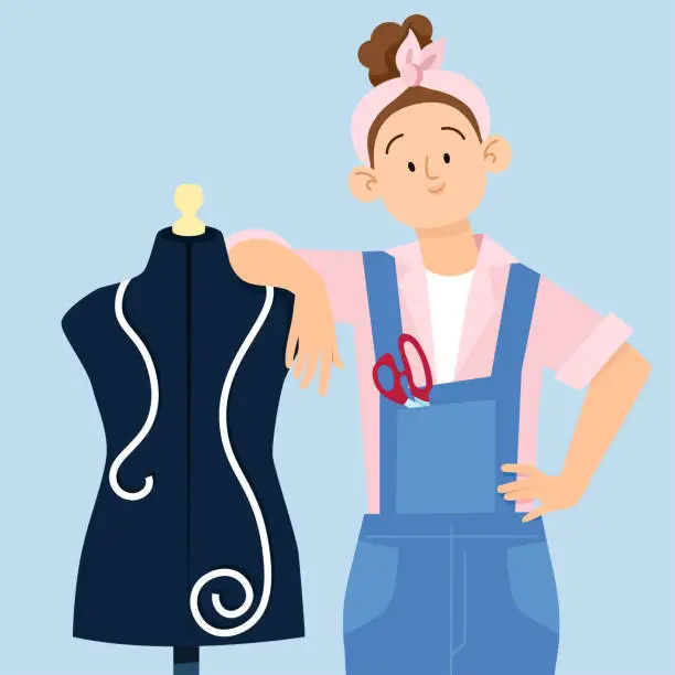 Vector illustration of Seamstress