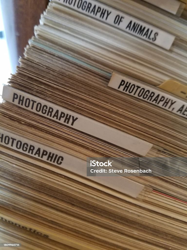 Old Card Catalog Showing Large Tab For Photography Peabody