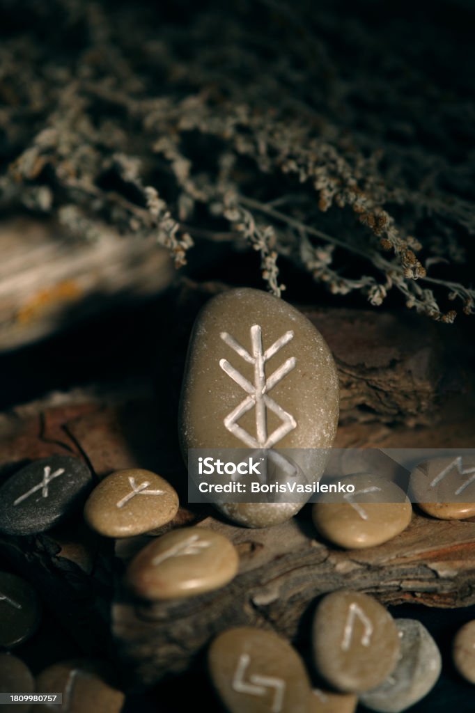 Runescript Runic Talisman Runescript Surrounded By Runes Stock Photo - Download ...