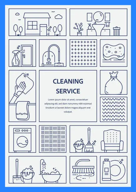 Vector illustration of Cleaning Service Related Vector Banner Design Concept. Global Multi-Sphere Ready-to-Use Template. Web Banner, Website Header, Magazine, Mobile Application etc. Modern Design.
