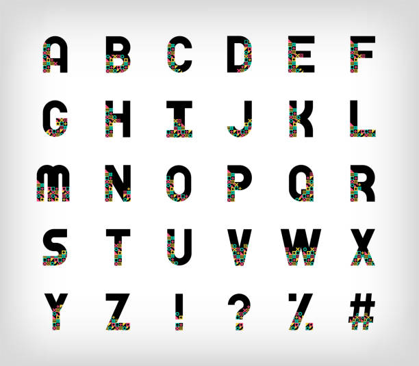 istock Set of uppercase alphabet letters with geometric shapes. 1809986194