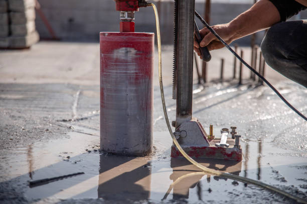 istock Installation of a drilling rig on a reinforced concrete floor 1809989266