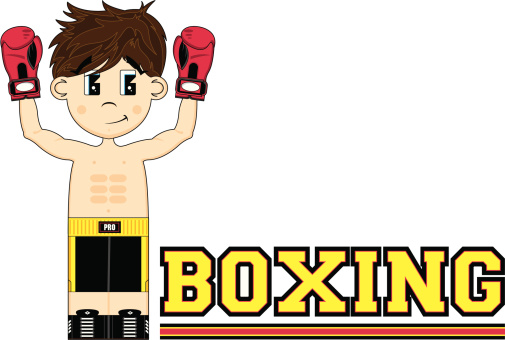 Cute Little Champion Boxer Learn to Read Illustration.