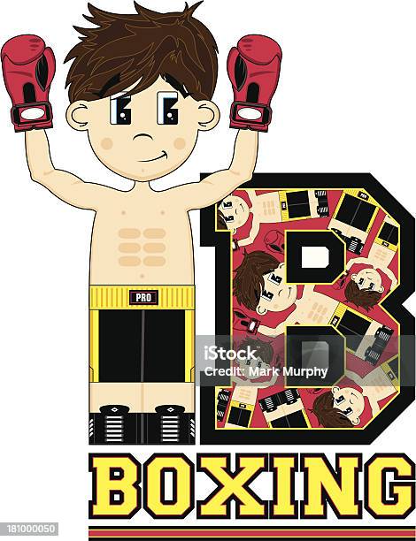 Boxer Alphabet Lettre B Apprentissage Vecteurs libres de droits et plus d'images vectorielles de Apprentissage - Apprentissage, Boxe - Poids lourds, Boxe - Sport