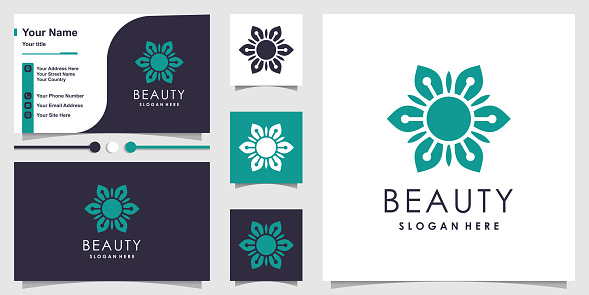 Flower beauty design element icon vector with creative concept for business person