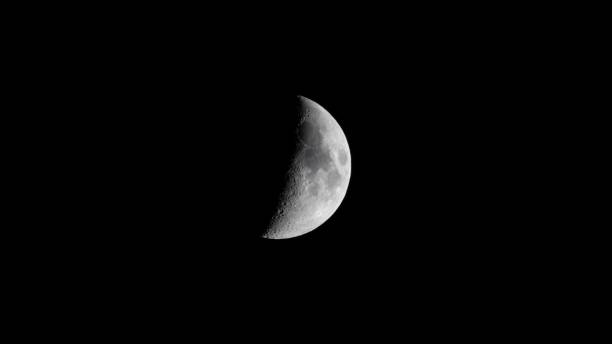 istock a moon with the shadow on it is lit up against a black sky 1810035985