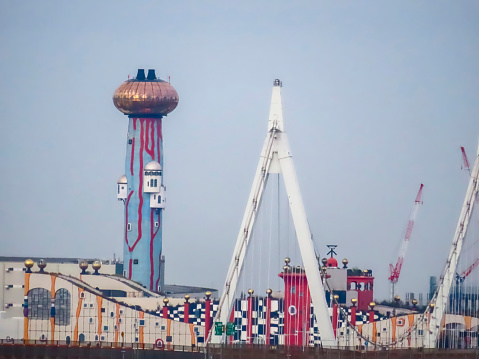 Osaka, Japan. Nov 16, 2023. Maishima Incineration Plant or Power plant Maishima Waste to Energy Facility.