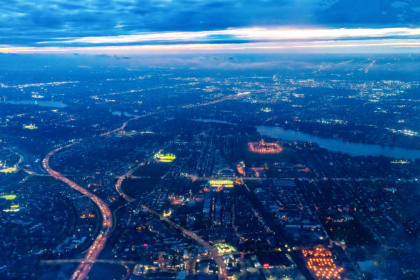 istock Aerial view Montreal at night, Canada 1810036569