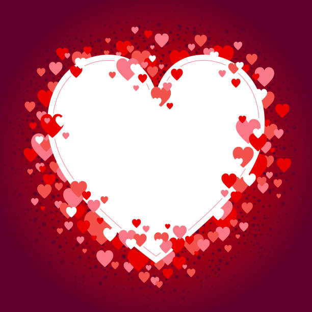 illustrazioni stock, clip art, cartoni animati e icone di tendenza di celebrazione cornice vuota a forma di cuore con cuori intorno - heart shape exploding pink love