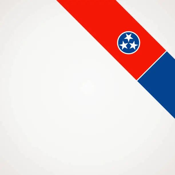 Vector illustration of Corner ribbon flag of Tennessee