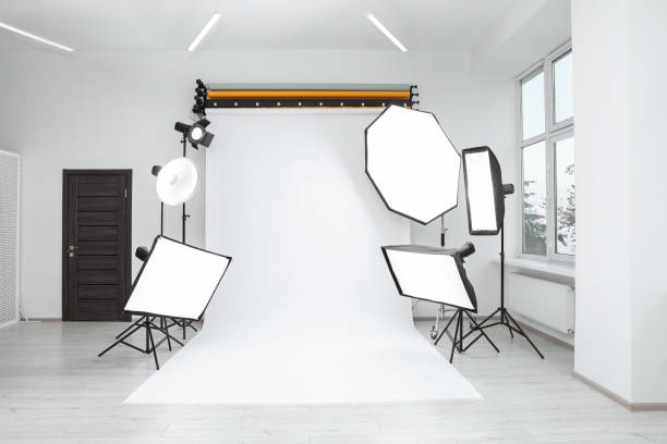 istock Interior of modern photo studio with professional lighting equipment 1810147700