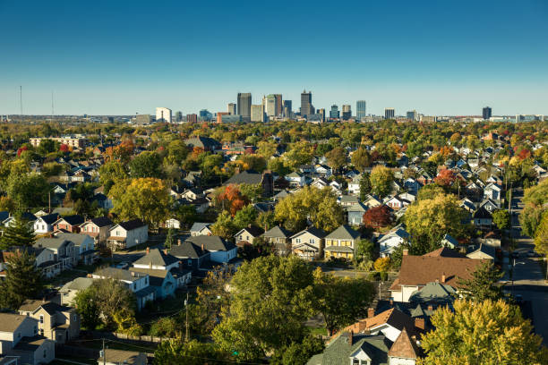 istock Drone Shot of Downtown Columbus Skyline on Clear, Fall Day 1810150918