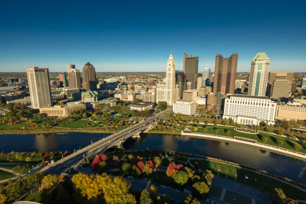 istock Drone View of Downtown Columbus on Clear, Fall Day 1810150923