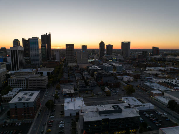 istock Drone Shot of Downtown Columbus at Sunset 1810151470