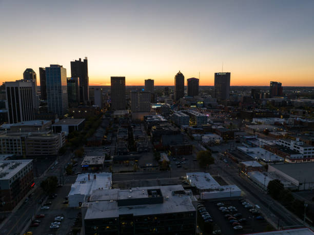 istock Drone Shot of Downtown Columbus at Dusk 1810151471