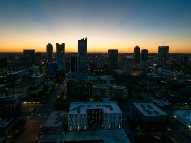 istock Drone Shot of Downtown Columbus After Sunset 1810151472