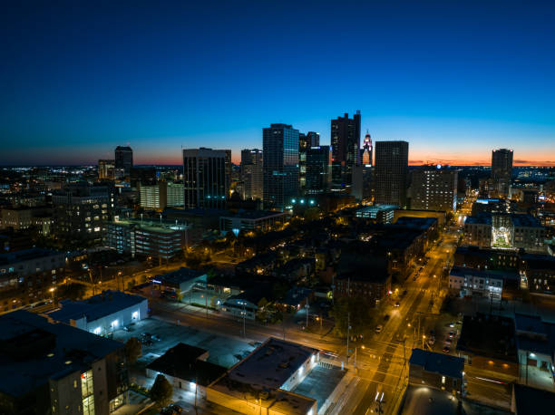 istock Drone View of Downtown Columbus at Twilight 1810151479