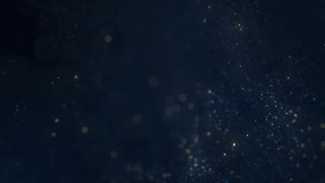 Seamless loop of flowing particles in an abstract background. 3D render