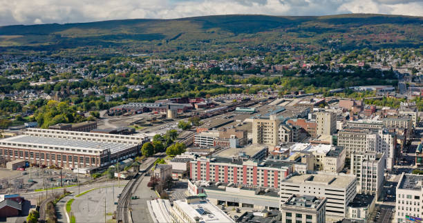 istock Rail Yard in Scranton, PA - Aerial 1810169943