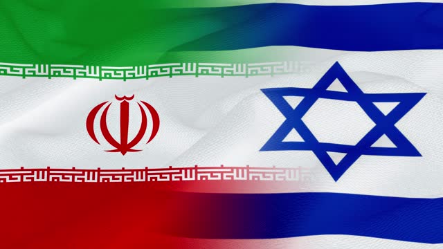 Iranian and Israeli Flag - Loop Animation - 4K Resolution