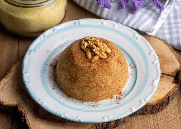 istock Traditional Turkish semolina sweet desert halva (Turkish name; irmik helvasi) 1810214648