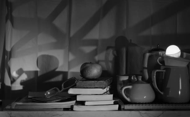 istock stack of books and decoration black and white, reading, education, knowledge concept. 1810228389