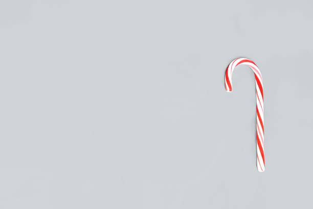 Candy cane Christmas decor with copy space.