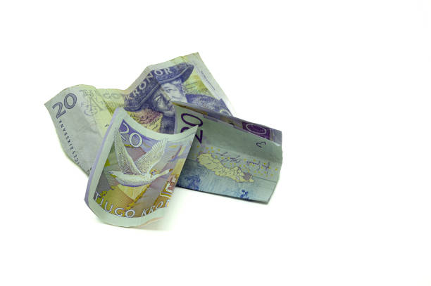 istock old obsolete Swedish twenty-crown banknotes isolated on white 1810368789