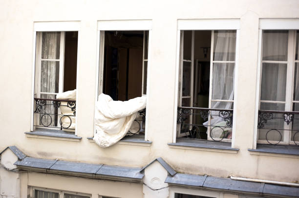 Paris, France: Duvet/Comforter Airing Out in Open Window