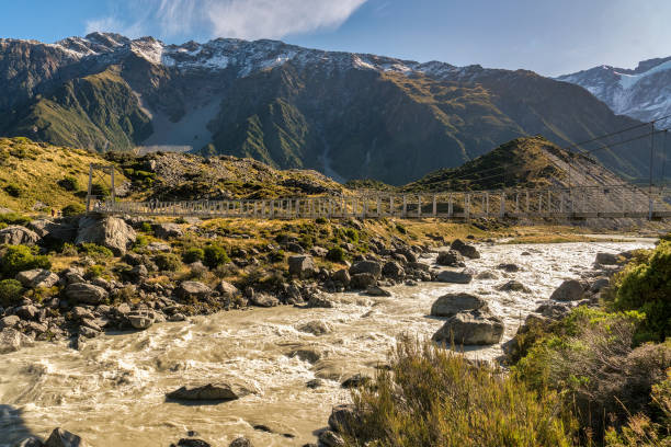 istock The Hooker river in flood after bad weather and rain 1810400514
