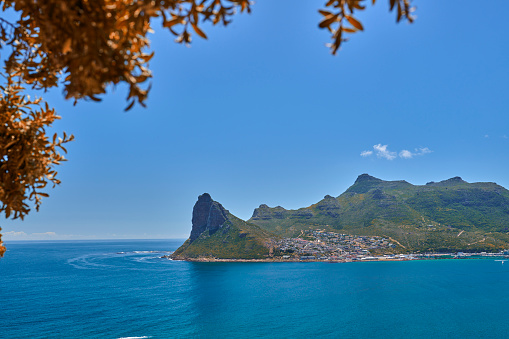 Hout Bay and Karbonkelberg viewed from Chapmanâs Peak, Cape Town area, South Africa