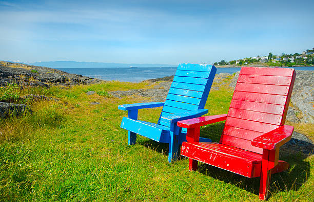 istock Ocean Front Adirondack Chairs, Victoria Canada 181045515