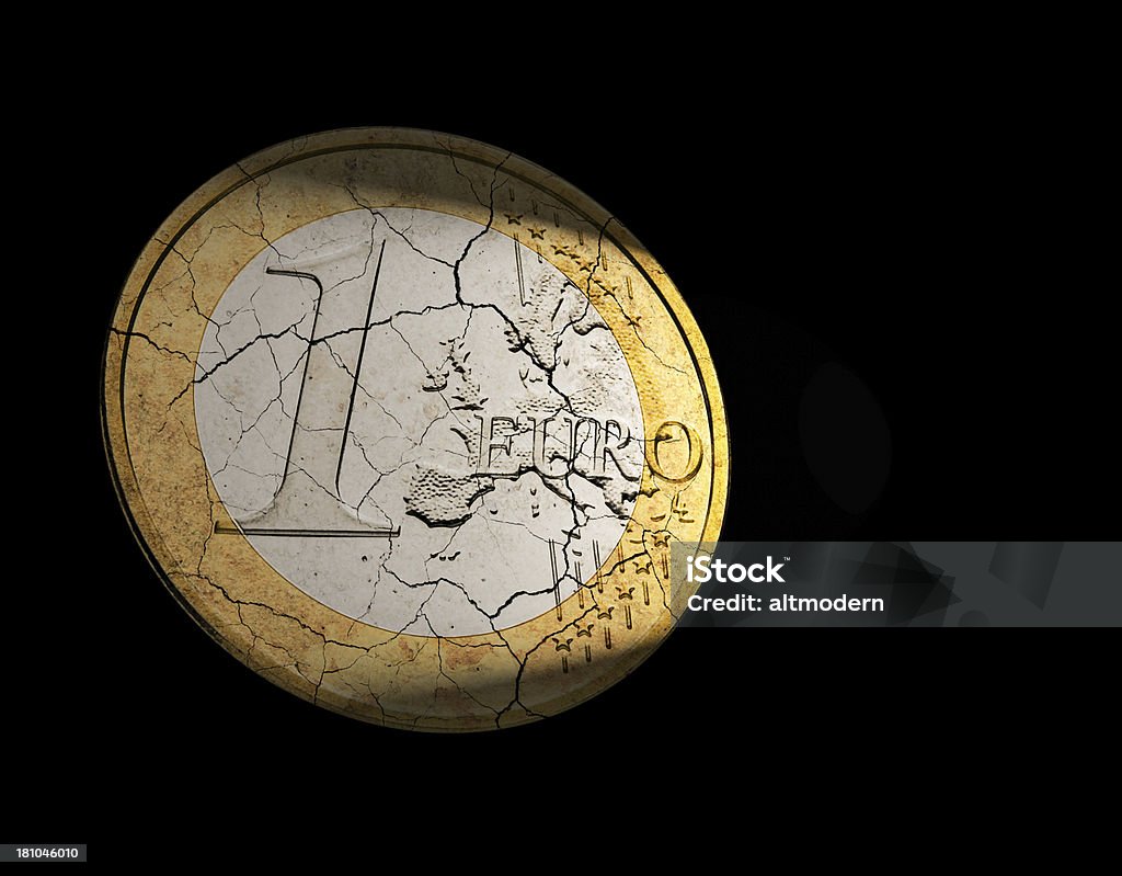 Euro danneggiato - Foto stock royalty-free di Affari