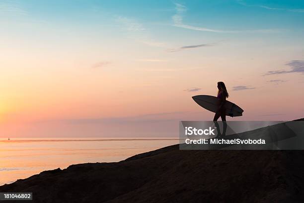 Checking The Surf Stock Photo - Download Image Now - Adult, Adults Only, Back Lit