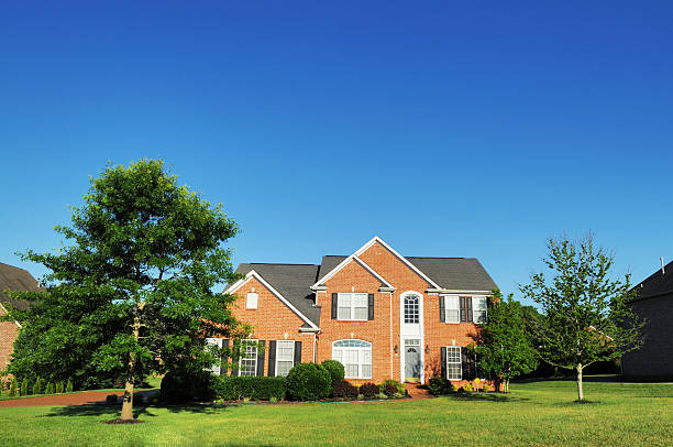 tijolo de luxo única casa da família em brentwood tennessee - tennessee house nashville residential structure - fotografias e filmes do acervo