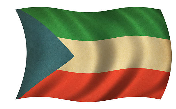 bandeira da guiné equatorial - equatorial guinea imagens e fotografias de stock