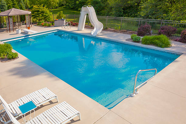 istock Idyllic Turquoise Swimming Pool Ready for Wet Fun 181047270