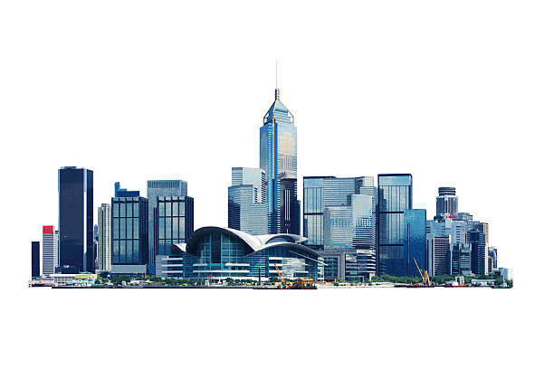 Isolated image of Hong Kong convention center stock photo