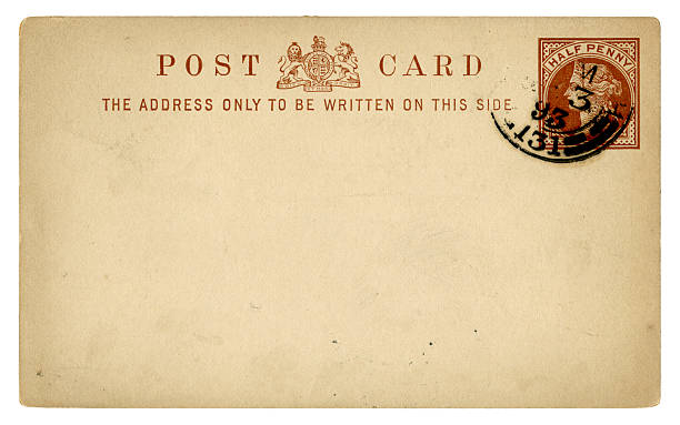 ilustrações, clipart, desenhos animados e ícones de antigo cartão postal britânico, 1893 - letter old white background damaged
