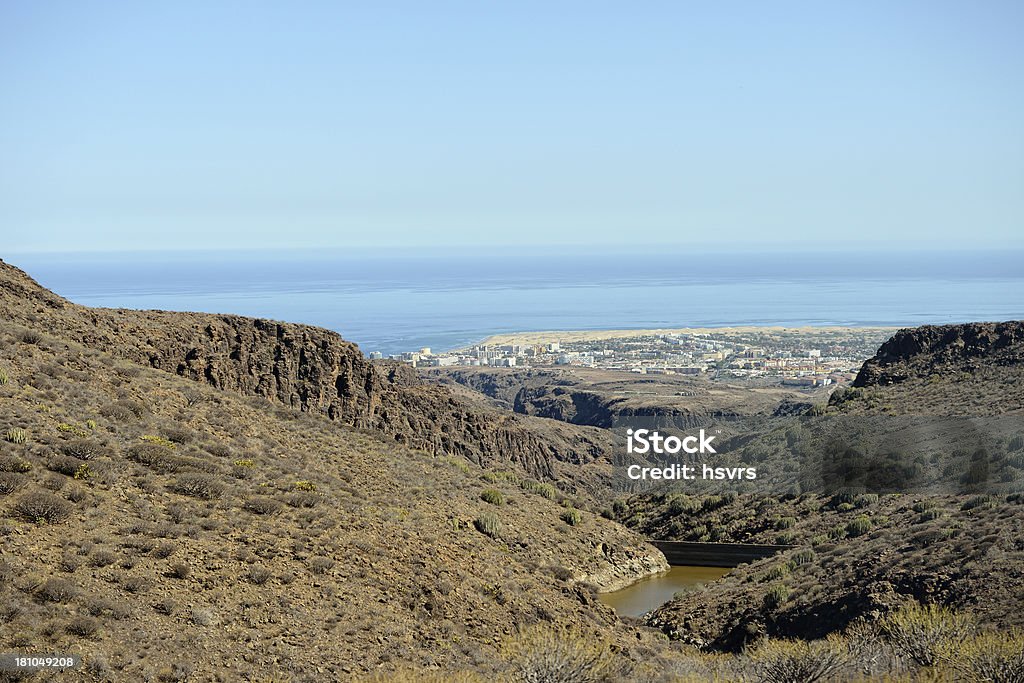 Barranco de Fataga 풍경을 중환 산 그랑카나리아 (스페인) - 로열티 프리 0명 스톡 사진