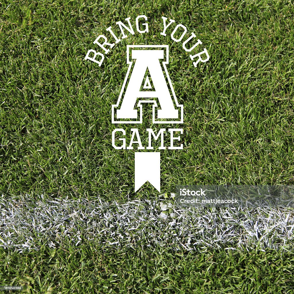 Bring your A game Sports background American Football - Ball Stock Photo