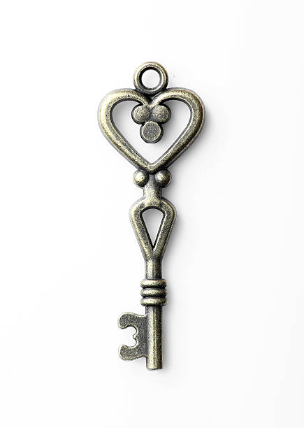 vintage chave - isolated brass key macro - fotografias e filmes do acervo